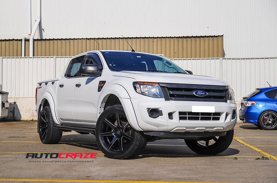 FORD RANGER AVALANCHE MATTE BLACK FRONT MILLED